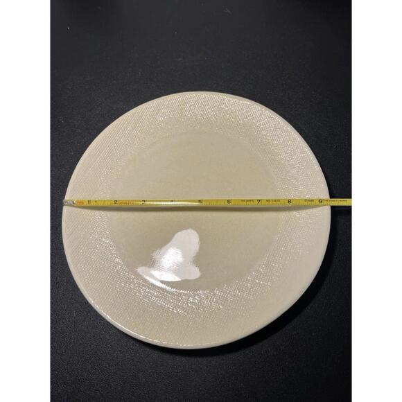 Poc à Poc France 1999 Linen-Texture Stoneware Dinner Plates Set of 8, 9” - Picture 13 of 14